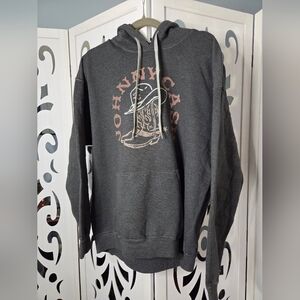 Johnny Cash Outlaw Country Western Hoodie NWT Medium Cowboy Desert Graphic